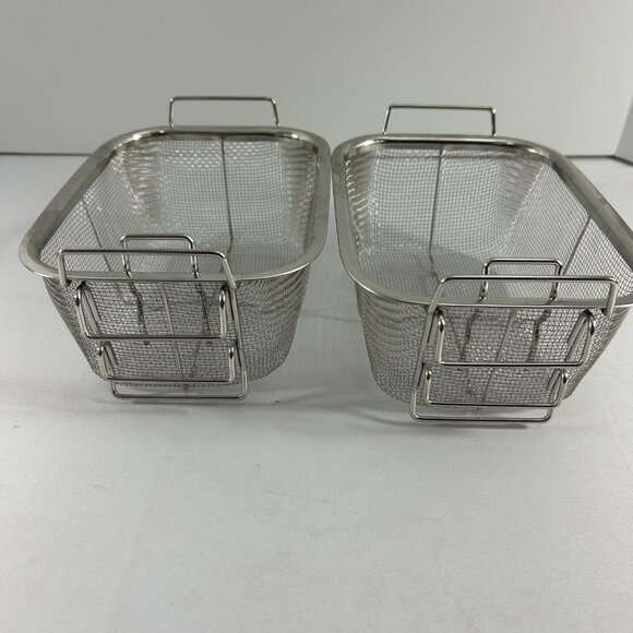 Lot 2 Fry Steamer Baskets Stainless Steel French Fries Potato Chips Strainer - Picture 2 of 8